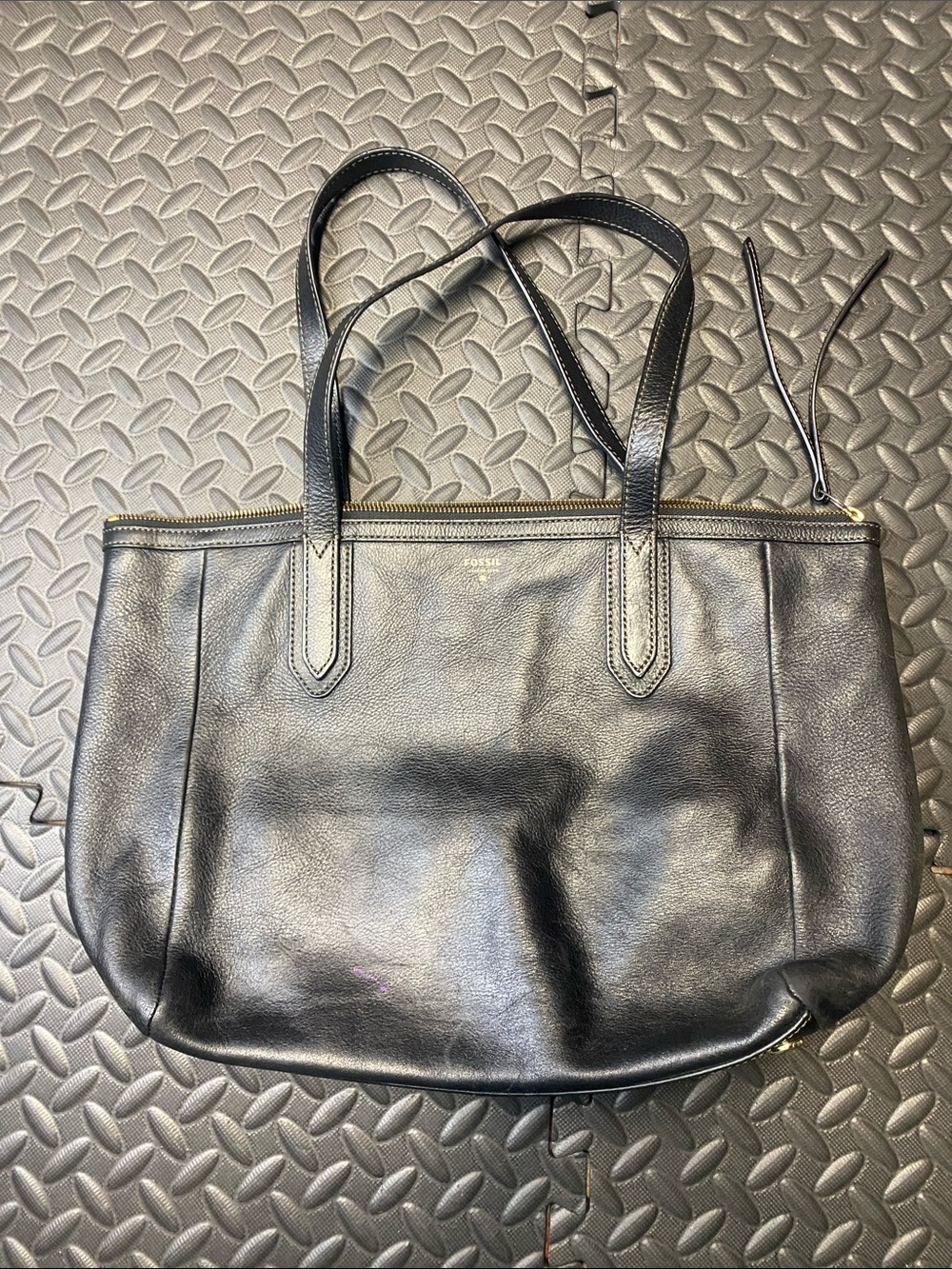 Fossil Sydney Large Black Leather Shopper Tote Shoulder Bag
